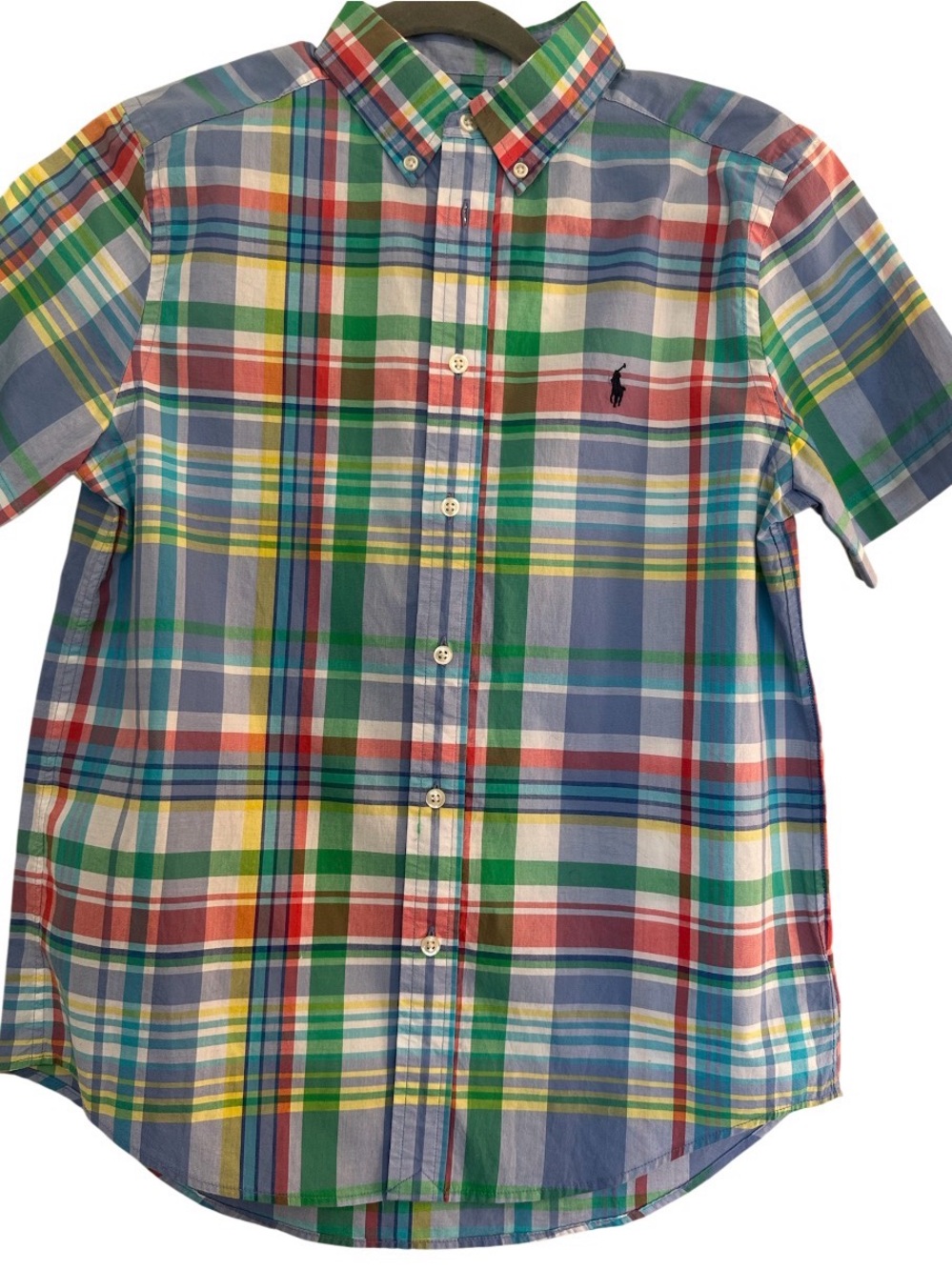 Ralph Lauren Multicolor Plaid Short-Sleeve Button-Down Shirt kid 14-16
